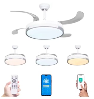 Ventilador techo LED 36W motor DC 6 velocidades por 33,80€