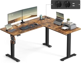 ASAGLE Elektrisch in hoogte verstelbaar bureau, L-vormig voor €126,99