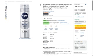 NIVEA MEN Espuma para Afeitar Silver Protect 200ml por $37 | Oferta Amazon