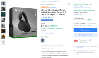 Microsoft Audífonos Inalámbricos Xbox por $1,939 | Mercado Libre