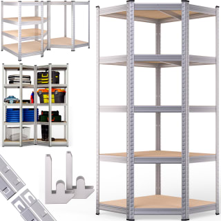 MONZANA Heavy Duty Corner Shelf 180x70x40cm Galvanized 875kg