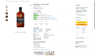 Whisky Ballantines 7 años por $214 | Oferta Amazon