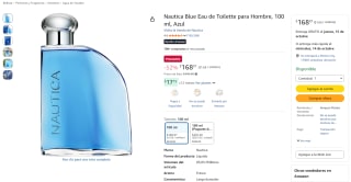 Nautica Blue Eau de Toilette 100ml por $169 en Amazon