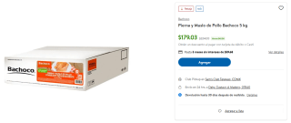 Pierna y Muslo de Pollo Bachoco 5kg por $179 | Descuento Sam's Club