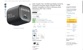 Cargador Anker 20W por $169 | Oferta Amazon