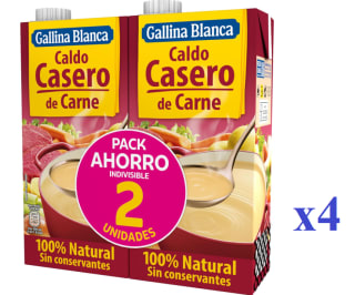 4 x 2 unidades de 1L de Caldo Gallina Blanca de Carne por 9.72€