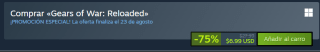 75% de descuento en Gears of War: Reloaded en Steam