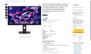 Monitor ASUS ROG 27" por $11,509 | Oferta Amazon