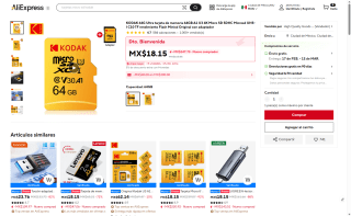 Tarjeta Micro SD 64GB KODAK por $44 | AliExpress