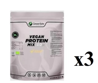 3 x GreenTahr Proteína Vegana 750g en Polvo, Sin Sabor, 82% Proteína por 29.97€