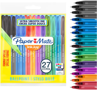 Lot de 27 Stylos à bille Paper Mate InkJoy 100ST - Pointe Moyenne, 1,0mm à 3,95€