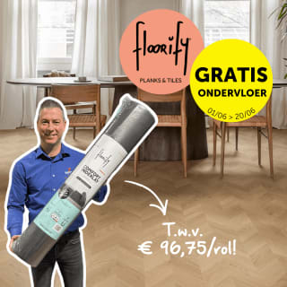 Floorify ondervloer gratis bij aankoop van min. 15 m² vloer bij Zelfbouwmarkt