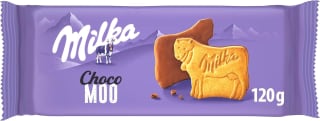 Milka Choco Moo, Galletas Forma de Vaca Recubiertas con Chocolate 120gr por 0.55€