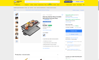 Plancha Grill Hierro Fundido 44cm por $294 | Oferta Mercado Libre