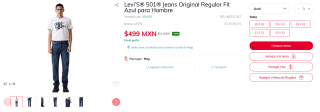 Jeans Levi’S 501 Original Regular Fit Azul por $499 | Oferta Sears