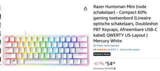 Razer Huntsman Mini toetsenbord voor €54,98 bij Amazon