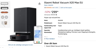 Xiaomi Robot Vacuum X20 Max voor €299,95 bij Amazon