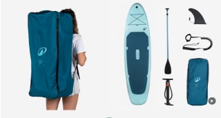 Pack stand up paddle gonflable 10'6, 100 bleu à 279,99€