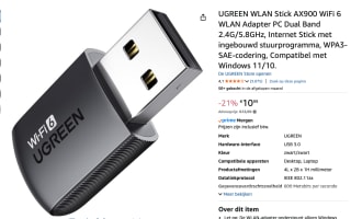 UGREEN WLAN Stick AX900 WiFi 6 Adapter voor €10,99 bij Amazon