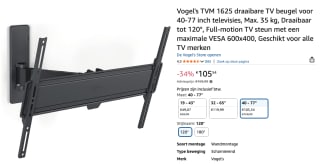 Vogel's TVM 1625 draaibare TV beugel voor 40-77 inch televisies, voor €105,54