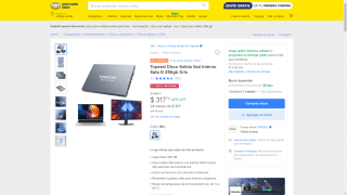 Disco Topesel SSD 256GB SATA III por $318 | Mercado Libre
