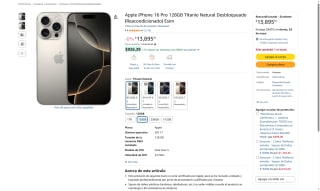 iPhone 16 Pro 128GB por $10,717 | Amazon (Banamex 12 MSI)