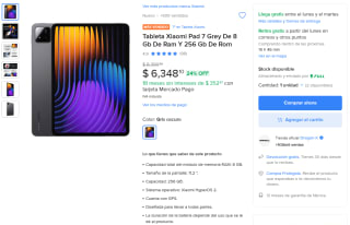 Tablet Xiaomi Pad 7 256GB por $6,348 | Mercado Libre