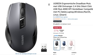 Ugreen Draadloze muis MU006 voor €10,99 bij Amazon