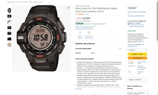 Reloj Casio Pro Trek 52mm por $3,335 | Oferta Amazon