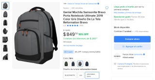 Mochila Samsonite Bravo 27L por $850 | Mercado Libre