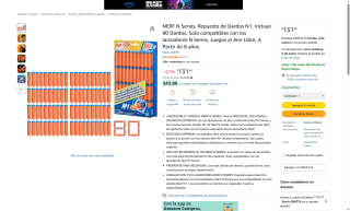 Nerf N1 80 Dardos por $131 | Amazon