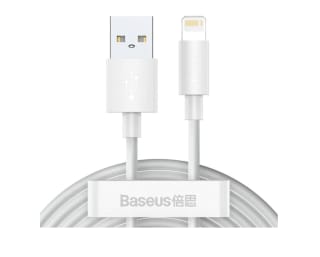 BASEUS cable usb a lightning simple wisdom 1,5m 2,4a blanco 2 unidades por 2,69€