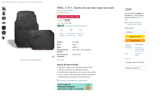 Tapetes MIKEL'S TA-1 Negro por $259 | Amazon