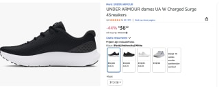 UNDER ARMOUR dames sneakers voor €36 bij Amazon