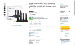 Router HUAWEI WiFi BE3 Pro WiFi 7 por $863 | Oferta Amazon