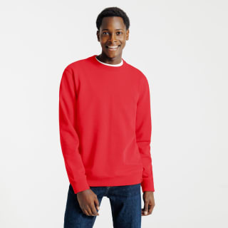 Sweat col rond molleton uni - Rouge à 15€