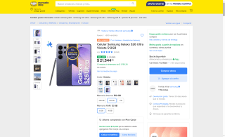 Samsung Galaxy S26 Ultra por $17,544 | Mercado Libre (AMEX)