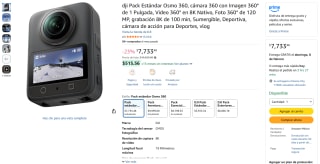 DJI Osmo 360 Pack Estándar 8K por $7,733 | Amazon