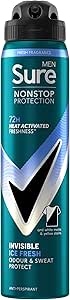Sure Men Nonstop Protection Invisible Ice Fresh Deodorant 250ml (S&S £1.53)