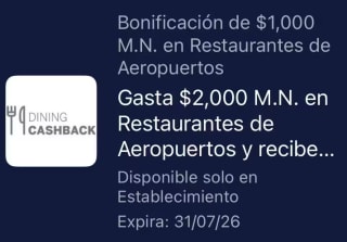 $1,000 de bonificación en Restaurantes de Aeropuertos | AMEX Aeromexico