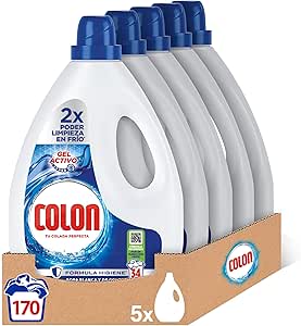 5 botes Colon Gel Activo Detergente para lavadora 170 dosis por 22.49€