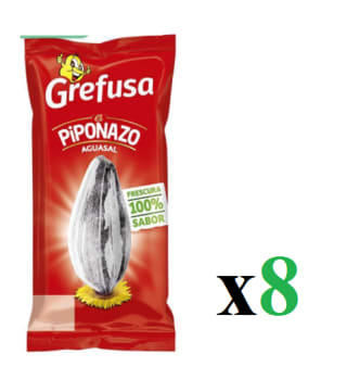 8 Bolsas de Grefusa Piponazo Aguasal 95g por 6.32€