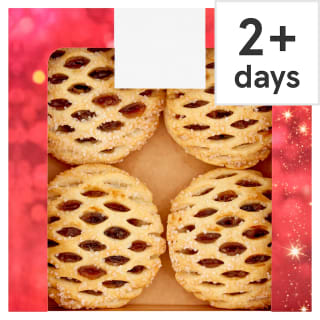 Tesco Lattice Top Puff Pastry Mince Pies 4 Pack, £1 (Clubcard Price)