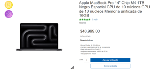 MacBook Pro 14'' M4 1TB por $33,999 | Costco (AMEX PayPal)