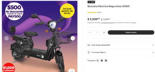 Bicicleta Eléctrica Kiwo GY801 por $5,000 | Waldo's (PayPal)