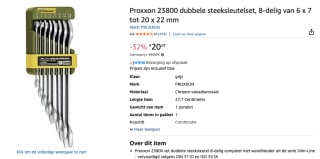 Proxxon Industrial 23800 SlimLine Dubbele steeksleutelset 8-delig voor €20,29