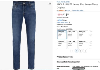 Jack & jones slim fit jeans voor €18,93 bij Amazon