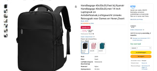 Handbagage reisrugzak voor €22,35