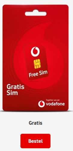 Gratis prepaid simkaart van Vodafone