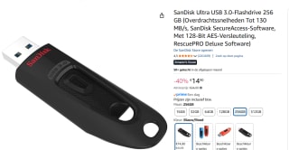 SanDisk Ultra USB3.0 256 GB voor €14,90 bij Amazon